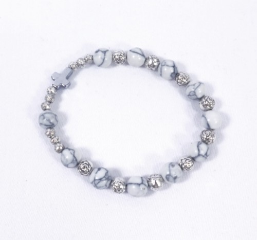 Bransoletka – różaniec HOWLIT biały 2.JPG