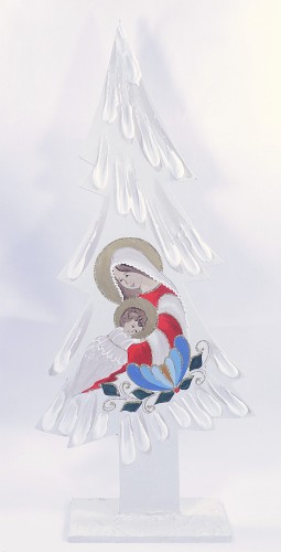 Choinka dekoracyjna – Maryja z dzieciątkiem malowana ręcznie – 21170-4.JPG