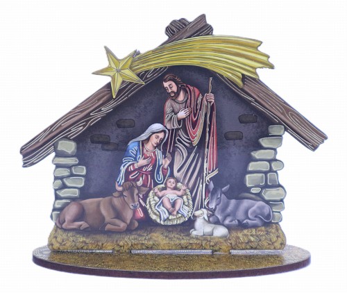 Szopka Bożonarodzeniowa średnia GWIAZDKA 21438.JPG